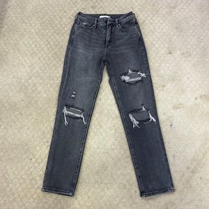 grey/black ripped size 23 pacsun mom jeans